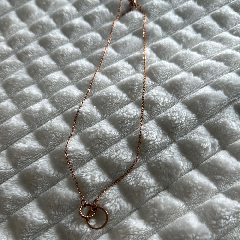 Gold Dainty Necklace with Circular Pendant